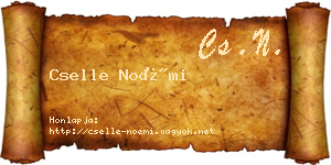 Cselle Noémi névjegykártya